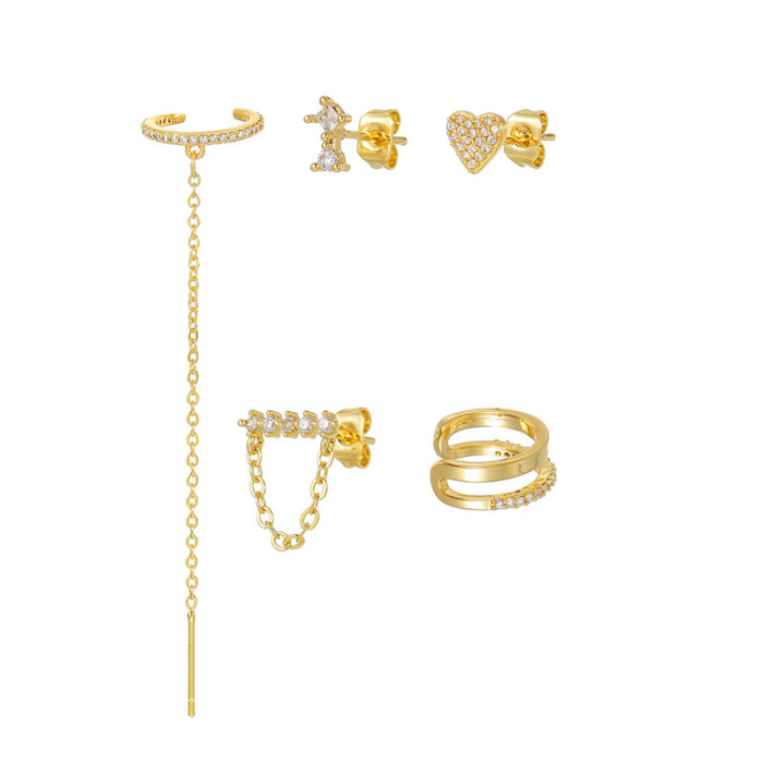 S925 Silver Needle Earring Set for Women, Copper Plated with Real Gold, Simple and Versatile, Niche Circular Design,...
