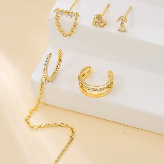 S925 Silver Needle Earring Set for Women, Copper Plated with Real Gold, Simple and Versatile, Niche Circular Design,...