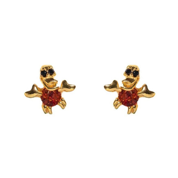 New Style 925 Silver Earrings with Unique Design, Cute Cartoon Mermaid Micro-inlaid Zircon Earrings, 925 Sterling Silver