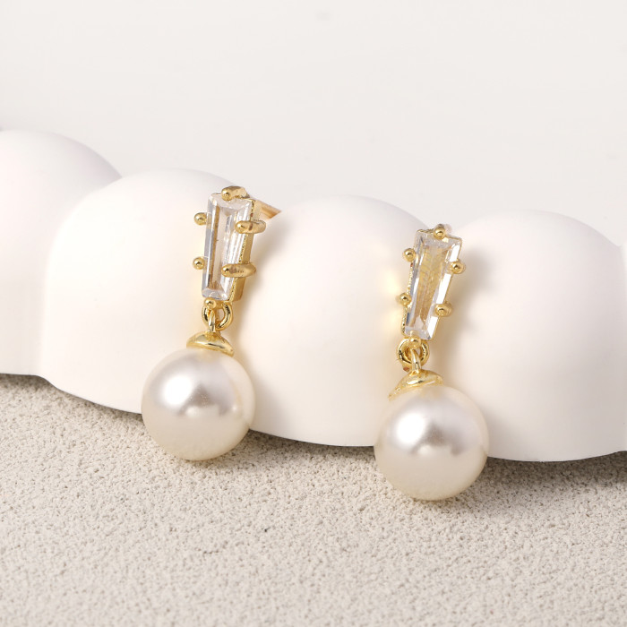 French-style S925 Silver Needle Pearl Earrings for Women, Light Luxury, High-end Versatile Earrings, Simple and Elega...