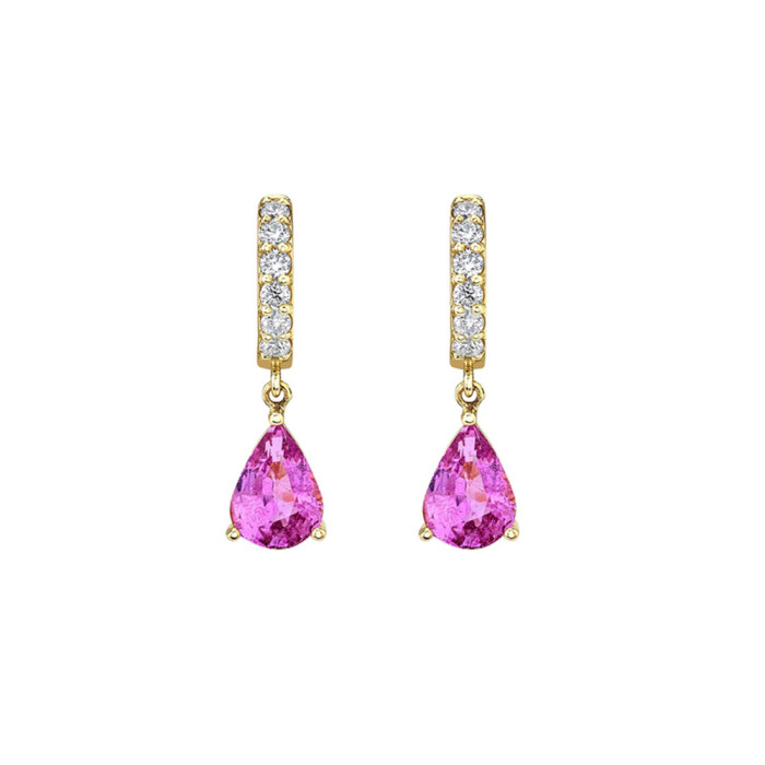 Bestseller: Waterdrop Colored Zircon Pendant Earrings, Exquisite Copper Plated with 18K Real Gold, Color-retaining Ea...