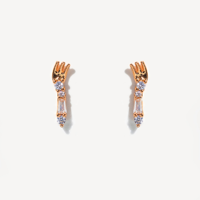 New Style 925 Silver Earrings with Unique Design, Cute Cartoon Mermaid Micro-inlaid Zircon Earrings, 925 Sterling Silver