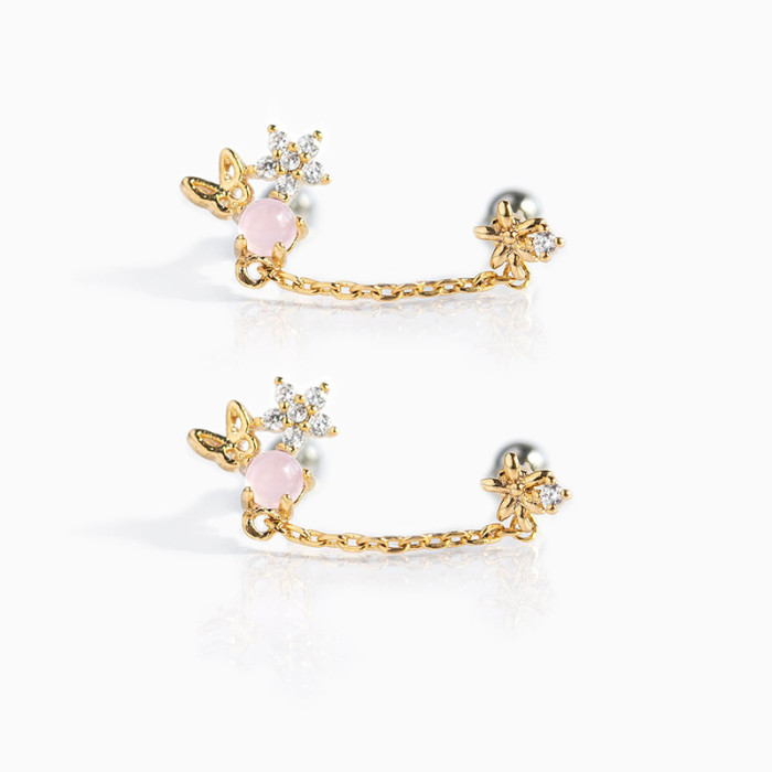 New Summer Zircon Earrings 18K Gold Color-Resistant Jewelry Cute Fruit Earrings for Girls Ins-Style Earrings Wholesale