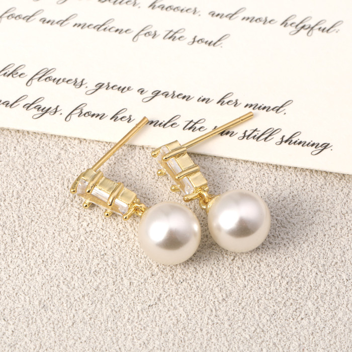 French-style S925 Silver Needle Pearl Earrings for Women, Light Luxury, High-end Versatile Earrings, Simple and Elega...