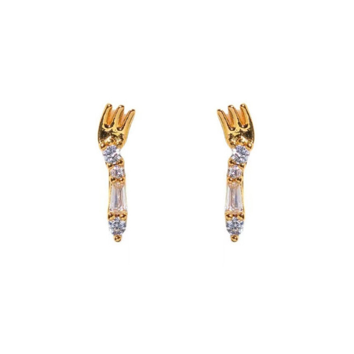 New Style 925 Silver Earrings with Unique Design, Cute Cartoon Mermaid Micro-inlaid Zircon Earrings, 925 Sterling Silver
