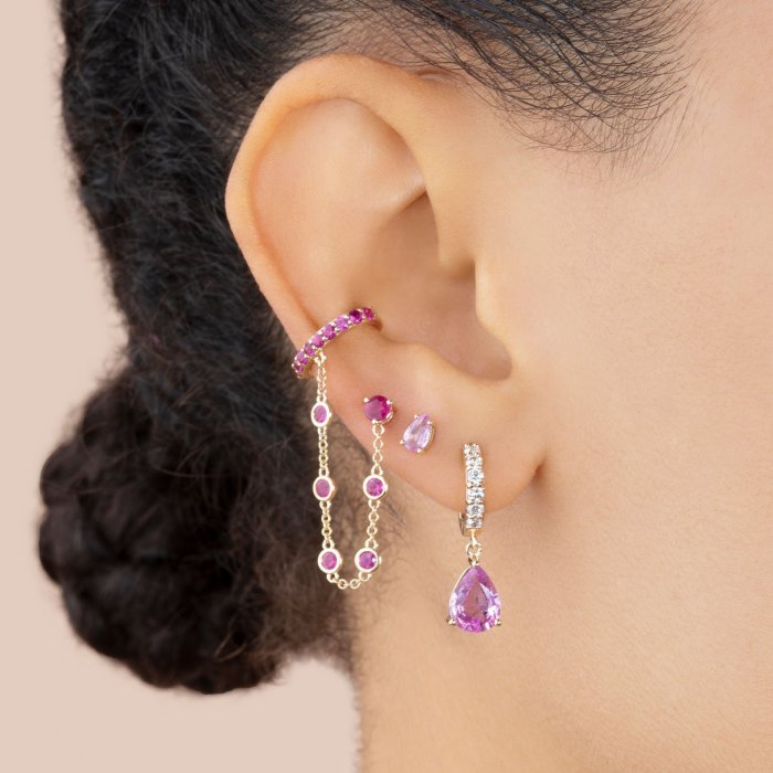 Bestseller: Waterdrop Colored Zircon Pendant Earrings, Exquisite Copper Plated with 18K Real Gold, Color-retaining Ea...