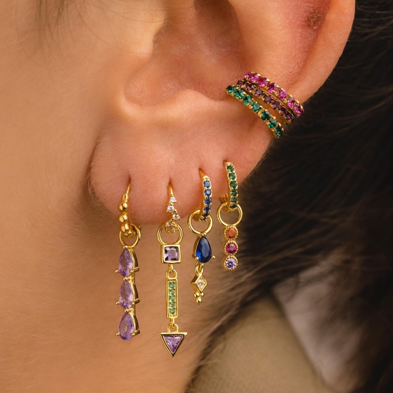 Light Luxury Colorful Zircon Earrings, Niche Ins-style Earring Sets, Elegant Women's Earrings Wholesale, Jewelry Sets