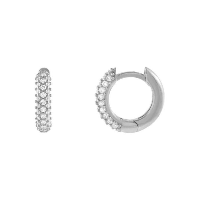 Minimalist Cool Style Zircon Round Hoop Earrings, 18K Real Gold Color-retaining Jewelry, Fashionable and Unique Trend...