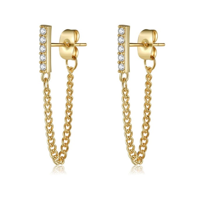 Ins-style Personalized Creative Fully Stone-Set Smiley Face Earrings, 18K Gold Color-retaining Fashion Earrings for Wome...