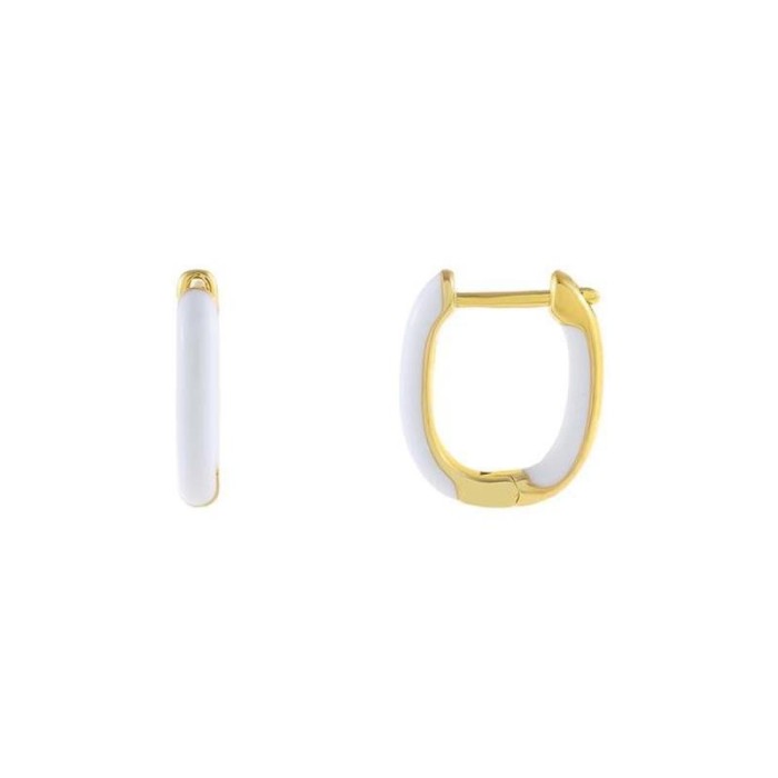 Minimalist Square Design Earrings, Hollow-out Enamel Dopamine Color Stacked Ear Cuffs, Wholesale