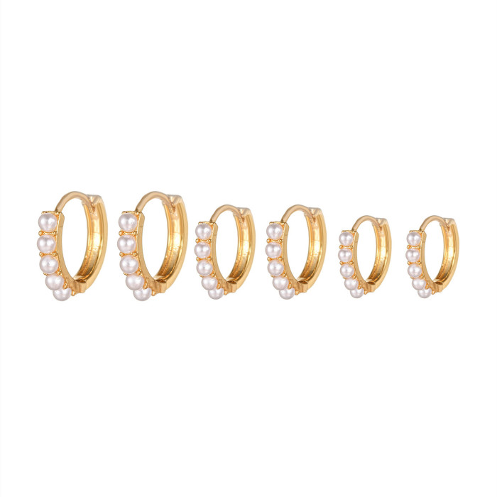 Korean and Japanese Minimalist Freshwater Pearl Earring Set, Niche Design, Elegant Six-piece Jewelry Set, Direct Supply