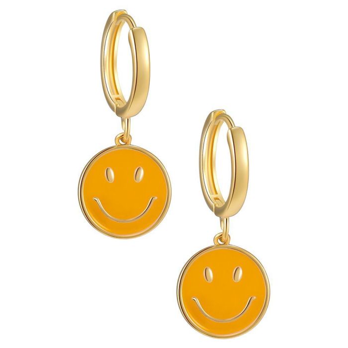 Best-selling Cute Colorful Enamel Smiley Face Earrings for Women, Versatile and Unique Ear Accessories, Wholesale
