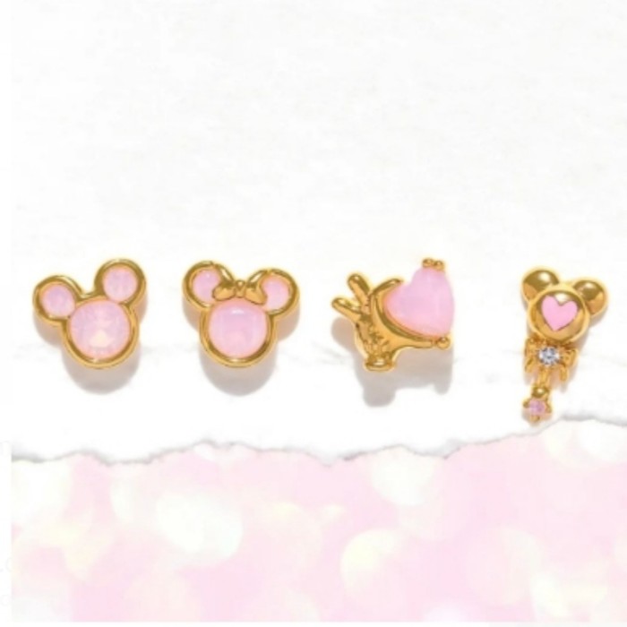 Sweet Style Mickey Small Earrings, Cute and Comfortable for Piercing, No Need to Remove When Sleeping, Blue and Pink...