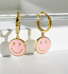 Best-selling Cute Colorful Enamel Smiley Face Earrings for Women, Versatile and Unique Ear Accessories, Wholesale