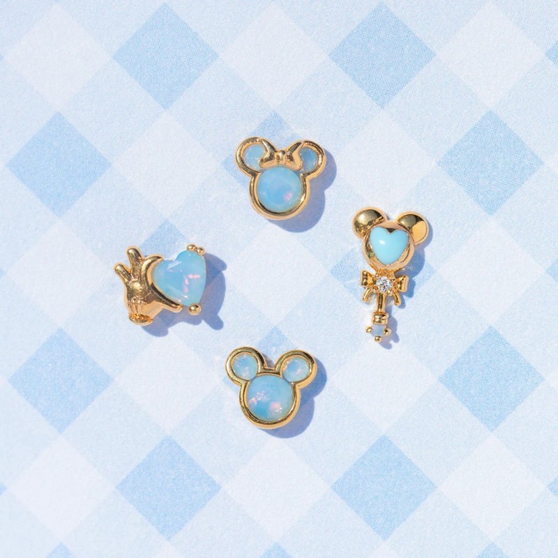 Sweet Style Mickey Small Earrings, Cute and Comfortable for Piercing, No Need to Remove When Sleeping, Blue and Pink...