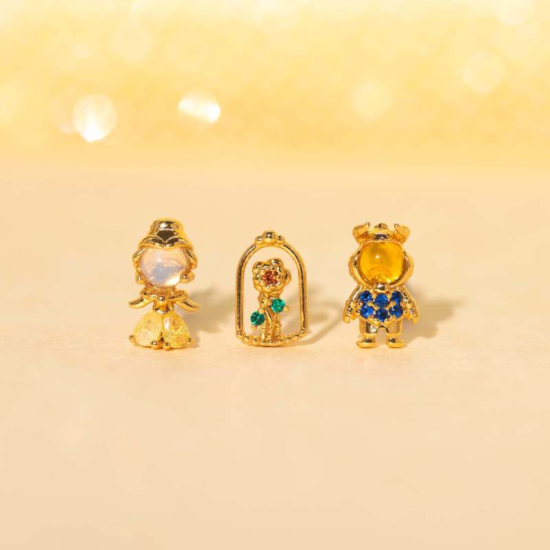 Fairy Tale Creative Design Cartoon Three-piece Earring Set, Niche Sweet Zircon Earrings and Accessories Wholesale, Je...
