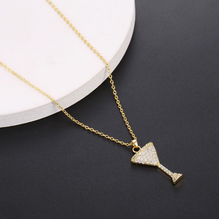 Korean-style Fashion Ins-style Stone-Encrusted Mermaid Tail Necklace, Exquisite and Versatile, Elegant Collarbone C...