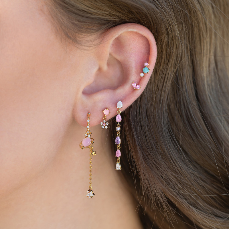 Asymmetric Heart-shaped Earrings for Women, Zircon Long Tassel Earrings, Dreamy Planet Influencer Earrings, Super Fai...