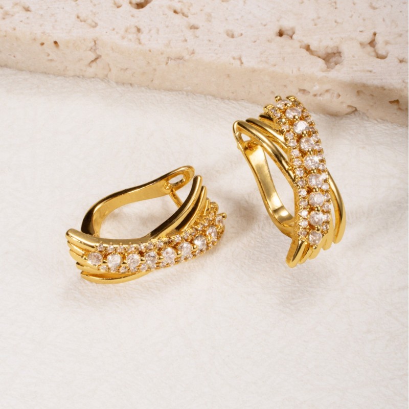 18K Gold Plated Copper Diamond-shaped Earrings, Style, Unique and Simple Geometric Earrings, Fashionable and Popular,...