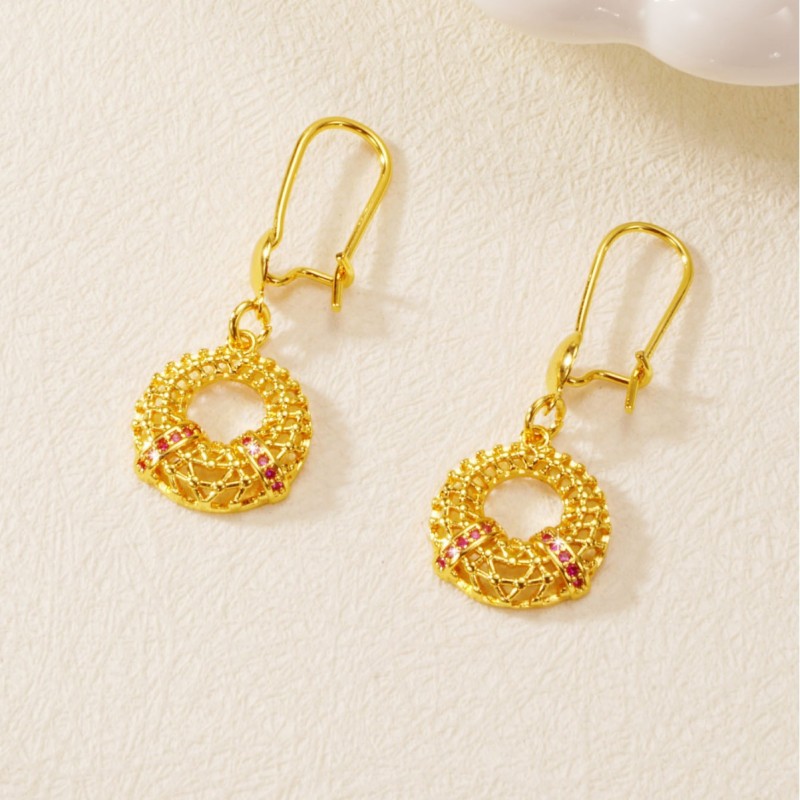 Vietnam Gold Plated Women's Earrings, Copper Gold Plated Hollow Drop Earrings, Jewelry, Philippines Earrings Wholesal...