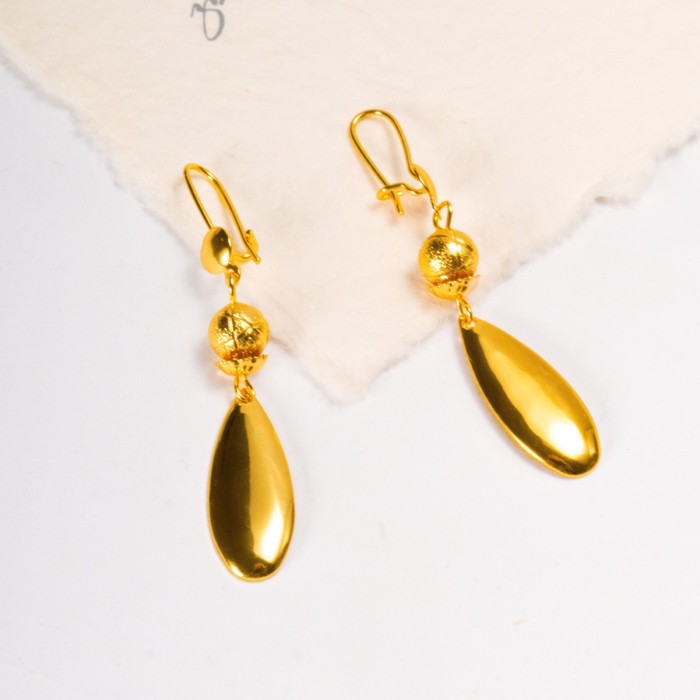 Water Drop Earrings 24K Gold Plated for Women