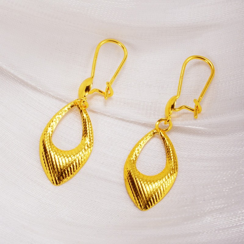 High-End 24K Plated Copper Earrings Gold Set Simple Luxury Trendy Vintage Earrings, Jewelry Sets, 24K Gold Plated Copper