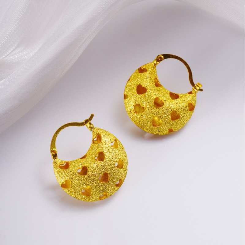 Jewelry Factory Earrings, Color-Retaining Star Hollow Exaggerated Design, Vacuum Electroplated 24K Gold Earrings for...