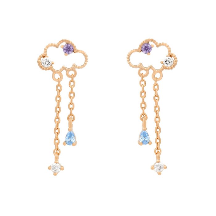 Korean INS Style New Koala Mickey Earrings with Tassels, 18K Real Gold Cute Bear and Cloud Earrings Wholesale