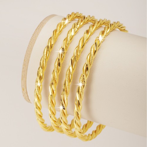 Dubai 24K Gold Plated Fine Bracelet Indian Bridal Wedding Jewelry Gold Bangle Middle Eastern Women's Bracelet