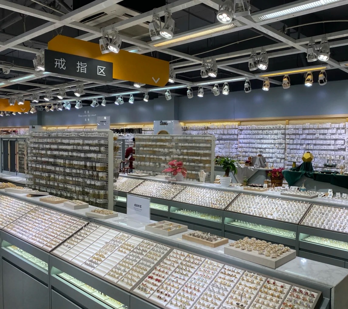 Showfay jewelry showroom - ring display area in Yiwu