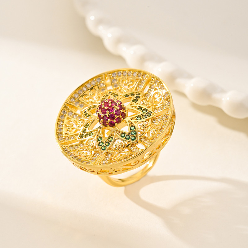 Vintage Colorful Zircon Statement Ring