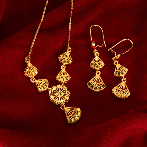 Dubai Bridal Floral Hollow Jewelry Set