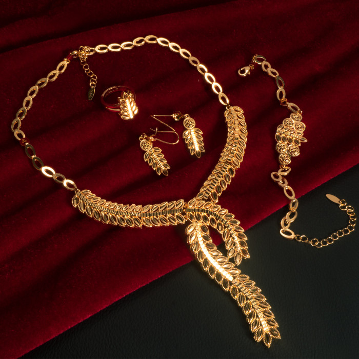 Dubai Indian Gold Jewelry Set 4-Piece