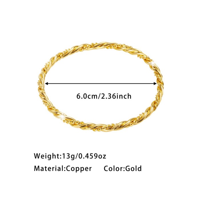 High-End Twisted Gold Plated Bracelet