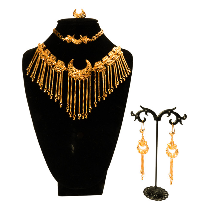 Nigerian Dubai 24K Gold Jewelry Set 3-Piece