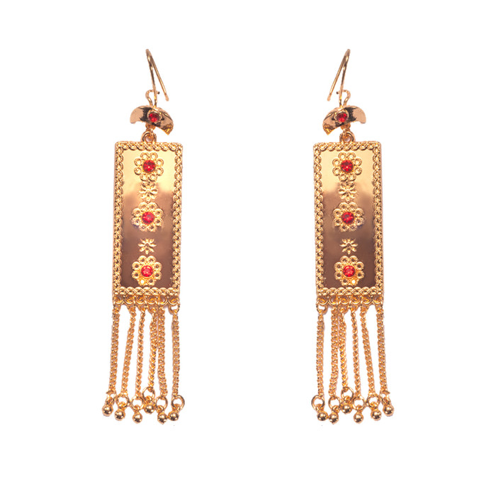 Dubai Gold Plated Tassel Earrings Bohemian Ethnic