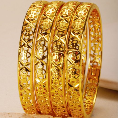Four-Leaf Clover Hollow Gold Plated Bracelet
