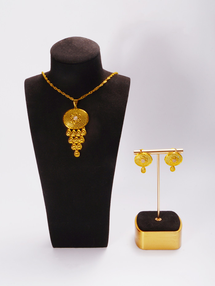 African Dubai Bridal Gold Plated Jewelry Set