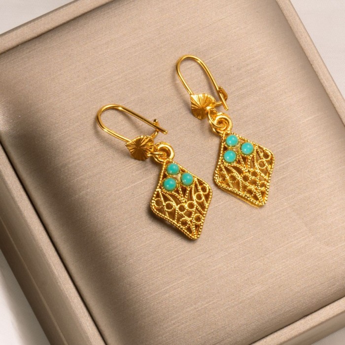 Middle Eastern Bohemian Gold Plated Earrings
