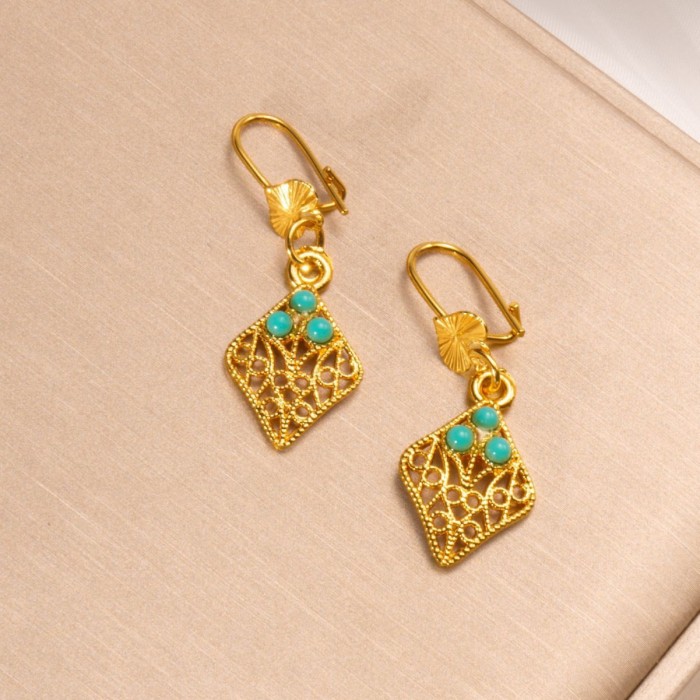 Middle Eastern Bohemian Gold Plated Earrings