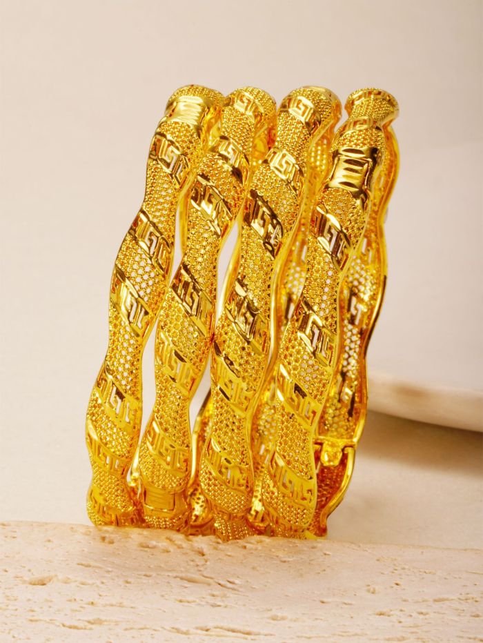 Huixing Copper Open Bangle, Middle Eastern Style, 24K Gold-Plated, Fashionable Women's Bracelet, European and American Style, Nigerian Jewelry, Bracelet