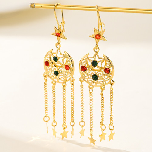 Dubai Bohemian Star Moon Tassel Earrings