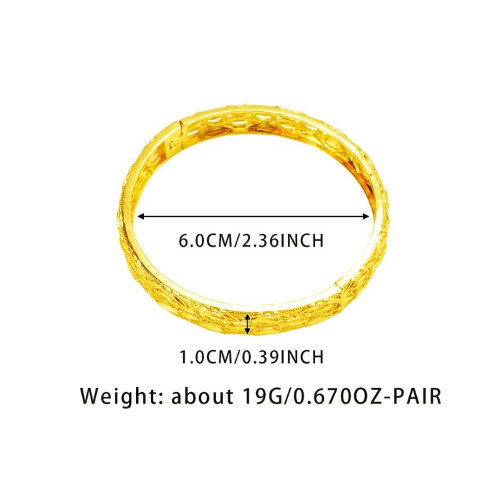 Cross-border 24k gold-plated bracelet, Dubai wedding, Indian, Nigerian, women's bridal sand gold bracelet, jewelry