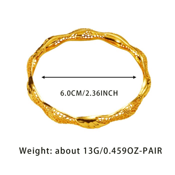 Cross-border Vietnamese gold-plated bracelets, African, Indian, and Dubai wedding bracelets for brides, floral hollow-out bracelets, wholesale
