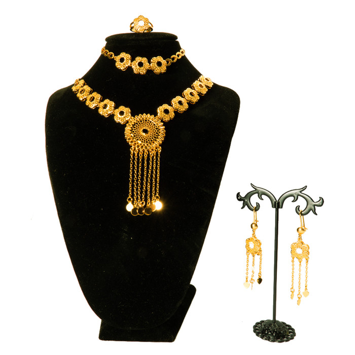 Gold Plated Bridal Jewelry Set for Women, Dubai Nigerian Jewelry Wholesale