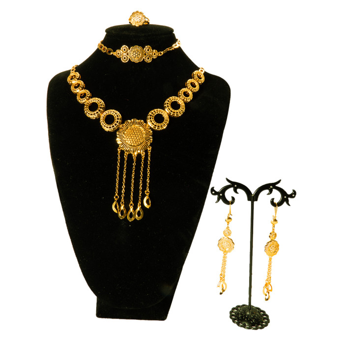 Gold Plated Bridal Jewelry Set for Women, Dubai Nigerian Jewelry Wholesale