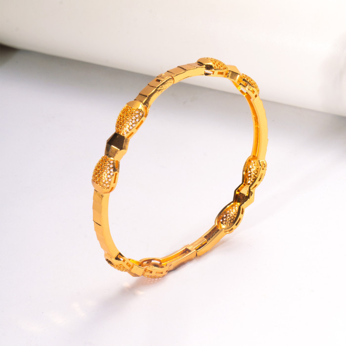 Sand Gold Plated Bridal Bangle Bracelet for Women, Dubai Nigerian Jewelry Wholesale
