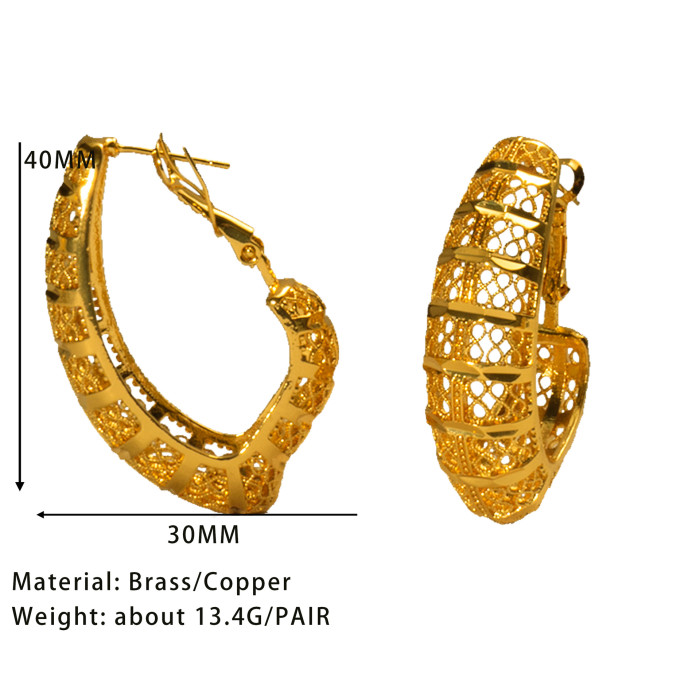 Geometric Gold Plated Earrings for Women, European Vintage French Jewelry Wholesale