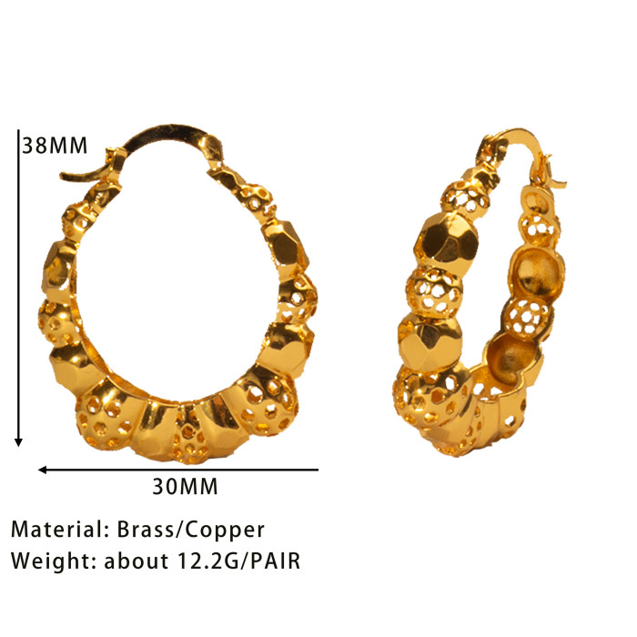 Geometric Gold Plated Earrings for Women, European Vintage French Jewelry Wholesale