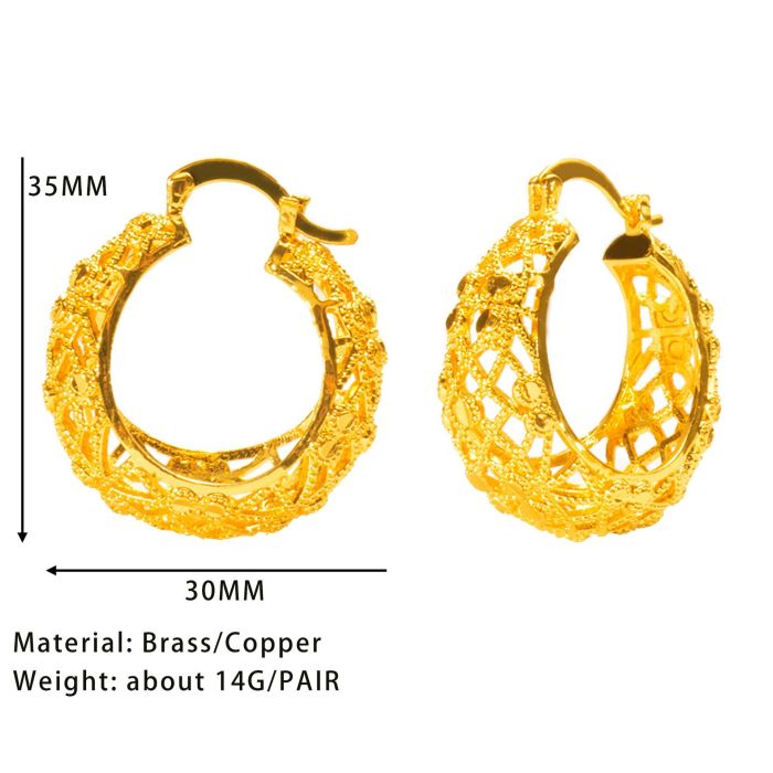 Gold Plated Earrings for Women, European Vintage Luxury Jewelry Wholesale